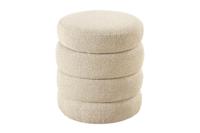 Ronde poef VOGUE 50cm taupe Bouclé poef met opbergruimte - 46685 - thumbnail