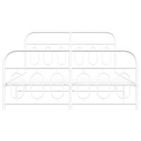 Bedframe met hoofd- en voeteneinde metaal wit 140x200 cm - thumbnail
