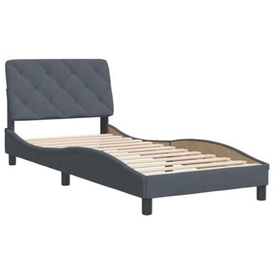 Bedframe zonder matras 90x190 cm fluweel donkergrijs