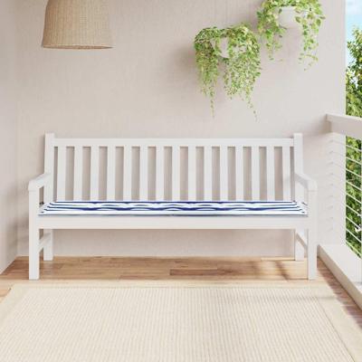 Tuinbank Kussen Blauw en wit 180 x 50 x 4 cm Oxford stof