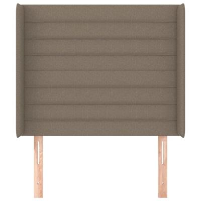 Hoofdbord met randen 83x16x118/128 cm stof taupe