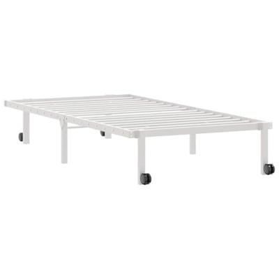 Bedframe zonder matras opvouwbaar 90x200 cm staal wit