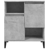 Dressoir 60x35x70 cm bewerkt hout betongrijs - thumbnail