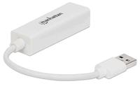 Manhattan USB 3.0 naar Gigabit Ethernet-adapter 10/100/1000 Mbit/s Gigabit Ethernet USB 3.0 wit 506847 - thumbnail