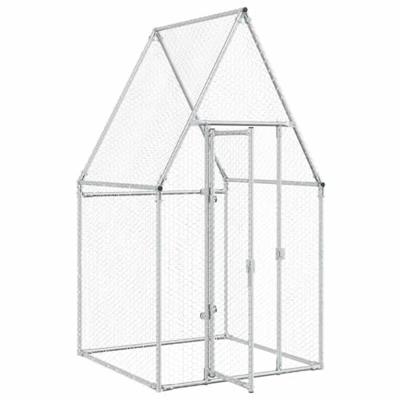 VidaXL Kippenhok 100x100x190 cm gegalvaniseerd staal zilverkleurig