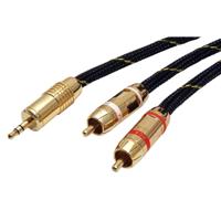 ROLINE GOLD audio aansluitkabel 3,5 mm stereo - 2x tulp, M/M, 5 m - thumbnail