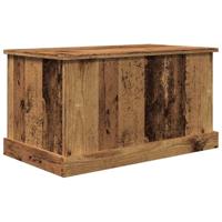 Opbergbox 70x40x38 cm bewerkt hout oud houtkleurig - thumbnail