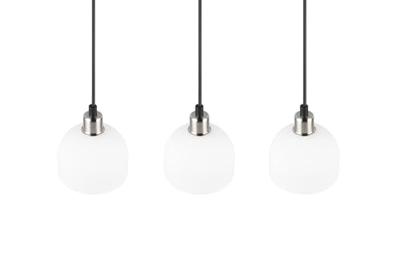 Trio Nikkel hanglampMolly 3-lichts wit glas - R31863007