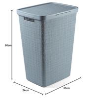 Curver wasbox jute 58 liter smokey grey - thumbnail