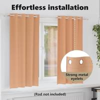 VidaXL Zwart-out gordijnen met ringen 2 pcs licht bruin 175 x 140 cm - thumbnail