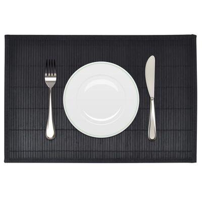 VidaXL 6 placemats bamboe 30 x 45 cm zwart