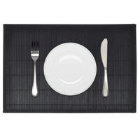 VidaXL 6 placemats bamboe 30 x 45 cm zwart - thumbnail