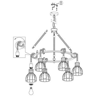 Eglo Landelijke hanglampRampside Ø 76cm - 43194