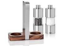 Adhoc - Menage Classic Peper- en Zoutmolen inclusief Houder - Roestvast Staal - Zilver - thumbnail