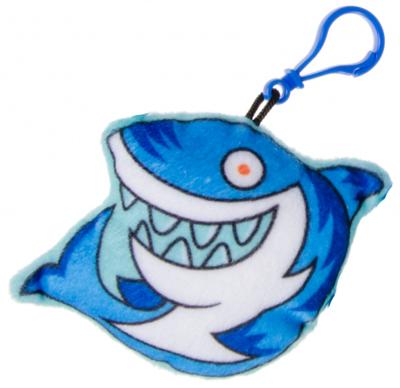 LG Imports sleutelhanger haai junior 6 cm pluche blauw
