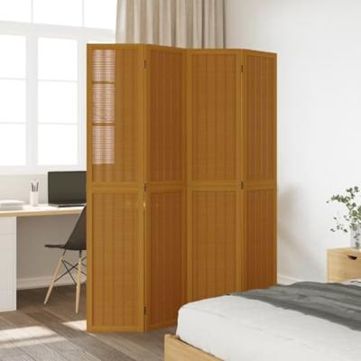 Kamerscherm met 4 panelen massief paulowniahout bruin Kamerscherm met 4 panelen massief paulowniahout bruin
