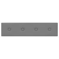 VidaXL Wandpanelen 12 st 1,08 m² 60x15 cm kunstleer grijs - thumbnail