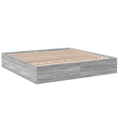 Bedframe bewerkt hout grijs sonoma eikenkleurig 200x200 cm