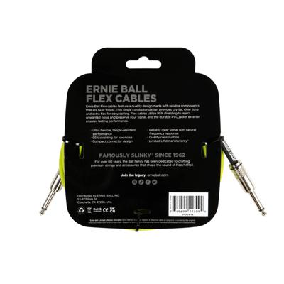 Ernie Ball 6414 Flex 3 meter instrumentkabel neon geel
