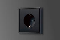 JUNG LS990 stopcontact mat zwart grafiet design jaren 60 nu in een mooie nieuwe kleur excl afdekraam - thumbnail