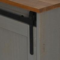 Tv-meubel HALDEN 2 schuifdeuren 150x40x60 cm massief hout grijs - thumbnail