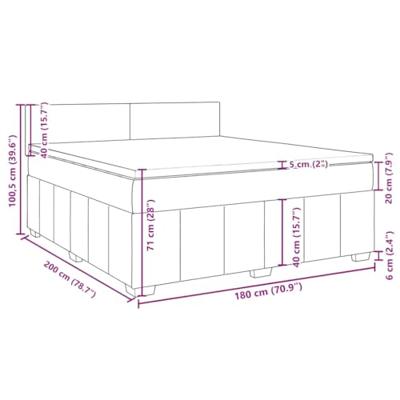 Boxspring met matras stof donkerbruin 180x200 cm
