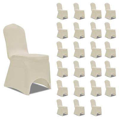 VidaXL Stoelhoezen stretch 24 st crème VidaXL Stoelhoezen stretch 24 st crème