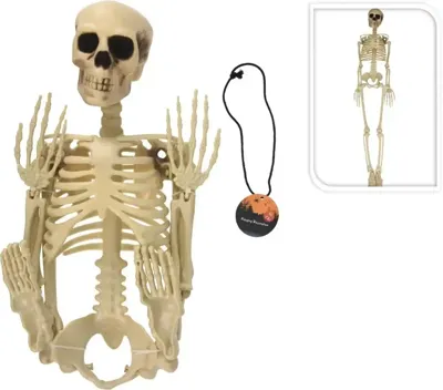 Halloween figuur skelet 90cm wit