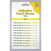 Nellie's Choice • adhesive pearls 150stuks/sheet 3mm 3 tones green - thumbnail