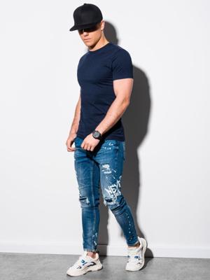 Ombre - Heren T-shirt - Shirt - Navy - Casual