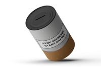 Fisura spaarpot Stop Smoking 10 x 15 cm staal wit - thumbnail