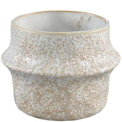 PTMD bloempot ivery keramiek crème 15 cm | 12 stuks