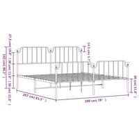 Bedframe met hoofd- en voeteneindemetaal wit 193x203 cm - thumbnail
