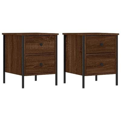 Nachtkastjes 2 st 40x42x50 cm bewerkt hout bruin eikenkleur