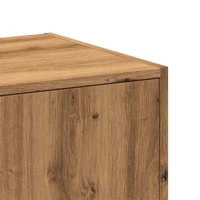 Apothekerskast 30x41x118 cm bewerkt hout artisanaal eikenkleur - thumbnail