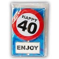 Happy Age Kaart Button - 40 Jaar - thumbnail