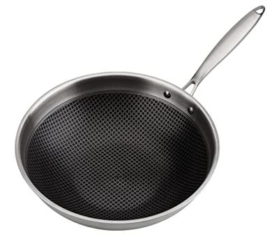 GSW Wok pro met deksel - Ø 32 cm - 3-LAAGSE bodem - Geklonken handgreep - RVS - Alle warmtebronnen inclusief inductie