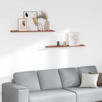 Wandplank met plank 2 pcs Rood 100 x 9 x 3 cm Bewerkt hout - thumbnail
