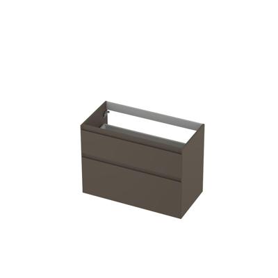 INK - Onderkast 2 Laden Greeploos Gelakt 45gr A-symmetrisch - 900x450x650 Mm - Mat Taupe