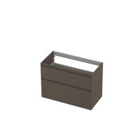 INK - Onderkast 2 Laden Greeploos Gelakt 45gr A-symmetrisch - 900x450x650 Mm - Mat Taupe - thumbnail