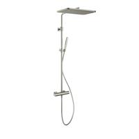Hotbath Thermostatische Stortdoucheset Gal 128 cm Met Hoofddouche 40 cm Geborsteld Nikkel PVD - thumbnail
