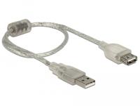 Delock USB-kabel USB 2.0 USB-A stekker, USB-A bus 0.30 m Transparant Afgeschermd (dubbel), Vergulde steekcontacten 82244 - thumbnail