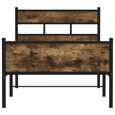 Bedframe zonder matras hout gerookt eikenkleurig 75x190 cm