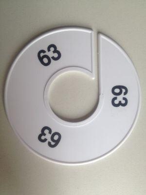 Maatring 11 cm wit/zwart 63