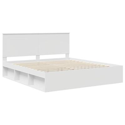 Bedframe met hoofdeinde Wit 180 x 200 cm Massief grenenhout