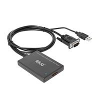 CLUB3D VGA and USB Type-A to HDMI Adapter with Pigtail M/F 0.6m/1.97ft 28AWG - thumbnail