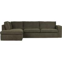 WOOOD Hoekbank 'Freddie' Links, Melange, kleur Warm Groen - thumbnail