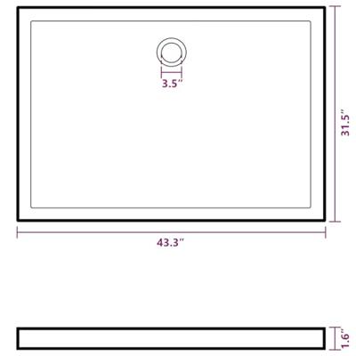 VidaXL Douchebak rechthoekig 80x110 cm abs wit