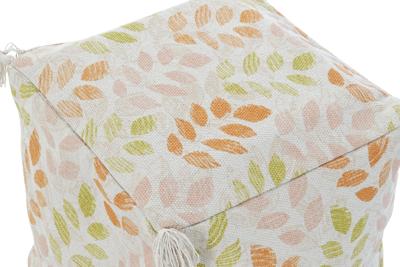 Floor cushion DKD Home Decor Beige Blad van een plant Shabby Chic 40 x 40 x 40 cm