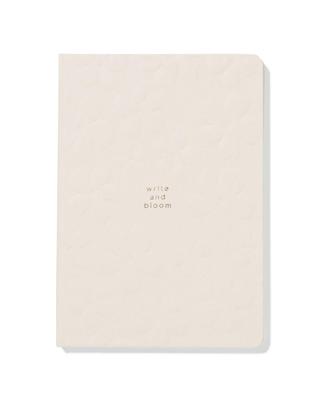 HEMA Notitieboek A5 gelinieerd bloem (beige)